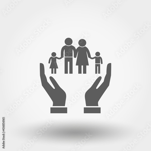 Family icon. Silhouette. Vector illustration. Flat design style.
