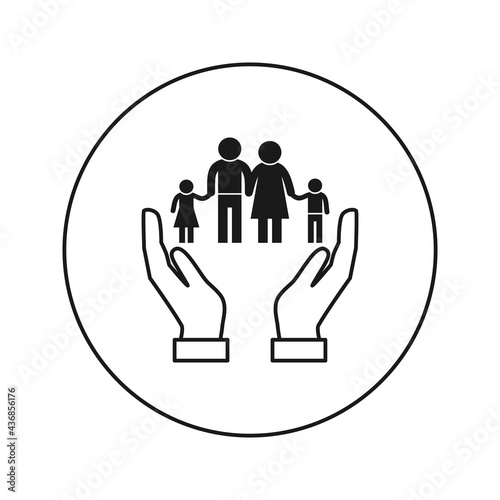 Family icon. Silhouette. Vector illustration. Flat design style.