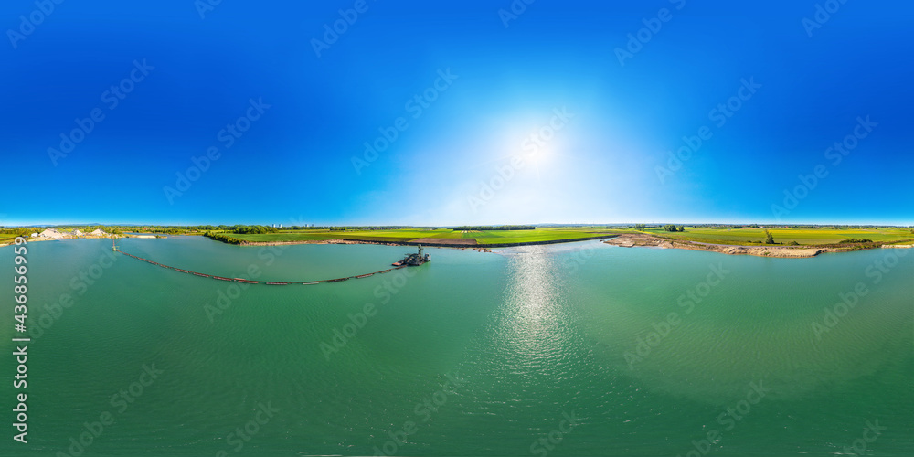 dredge lake in germany between eich and ibersheim 360° x 180° airpano