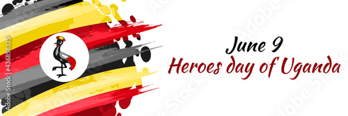 June 9, Heroes Day of Uganda  Vector Illustration. Suitable for greeting card, poster and banner 