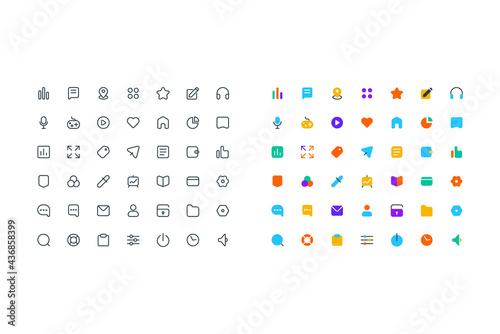 set of vector simple office icons 