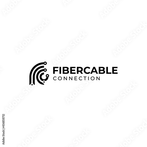 A modern and unique logo about the letters FC and fiber or optic cable.
EPS10, Vector.