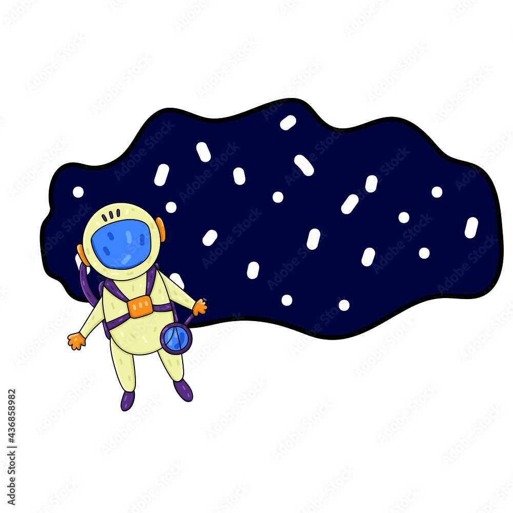 Naklejka premium astronaut and the milky way