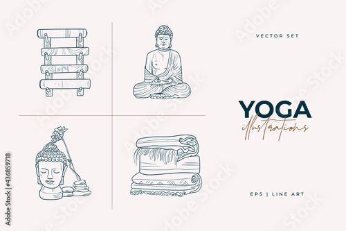 Yoga accessories at home. Stay at home and things to do in self isolation.