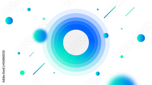 Dynamic Template For Your Profile Photo in Social Media with Transparent Background. Light White and Blue Horizontal Background. Vector illustration