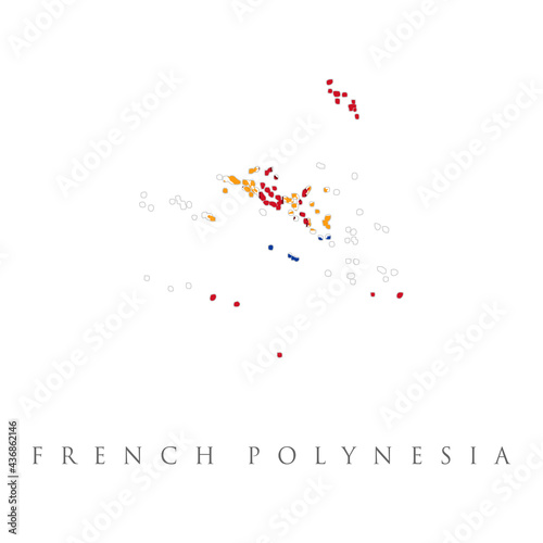Fotografie, Obraz french polynesia map with flag