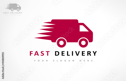 Fast delivery logo vector. Van design.