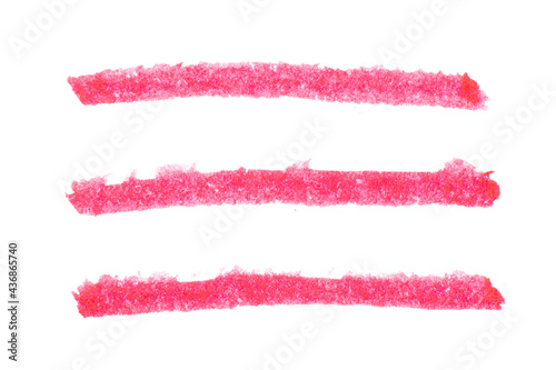 Red color watercolor handdrawing as square line brush on white paper background