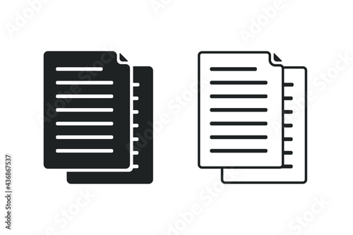 File icon vector. Document icon. Paper silhouette symbol. Contract file. Vector illustration isolated on white.