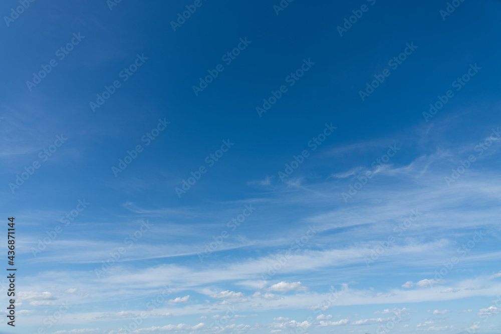 Blue sky background, sunny day sky replacement - obrazy, fototapety, plakaty 