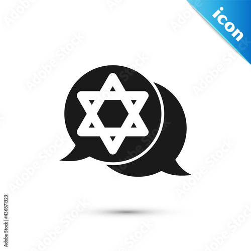 Grey Star of David icon isolated on white background. Jewish religion symbol. Symbol of Israel. Vector