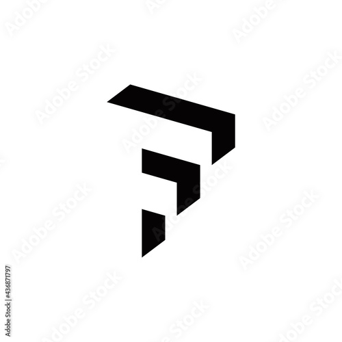 f initial logo design vector template