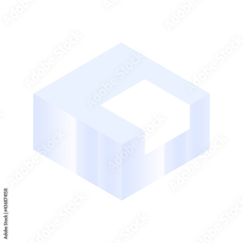 Isometric Icon. Modern Flat Vector Illustration. Box with Label Sign. Social Media Template.