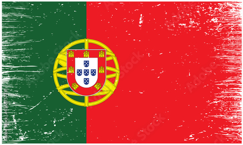 Portugal National Flag With Grunge Texture