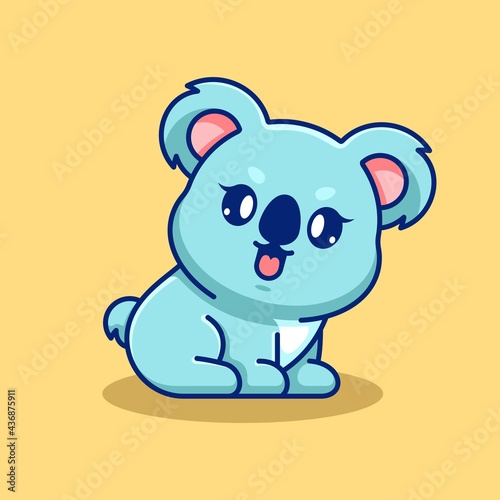 Cute baby koala sitting cartoon