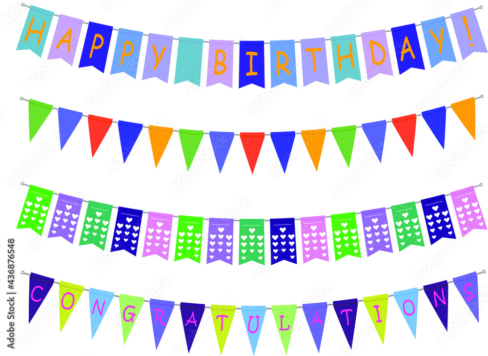 Fototapeta premium Color flags for Birthday party