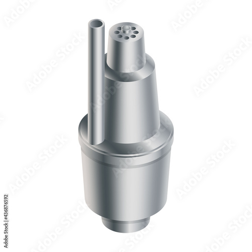 Vector illustration vibration pump isolated on white background. Realistic metal water pump icon in flat cartoon style. icon. Isometric vector illustration water pump for home and industrial.