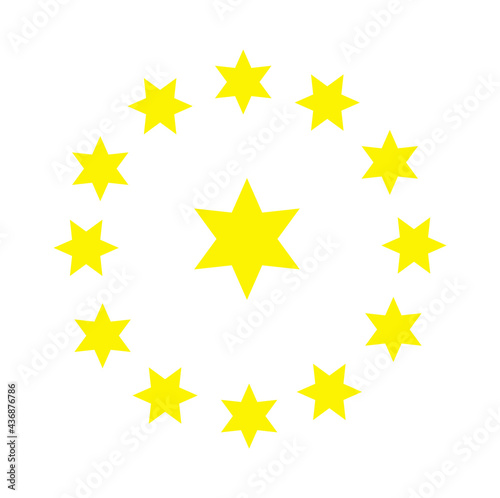 Stars in a circle. On white background. Vector. Symbol.