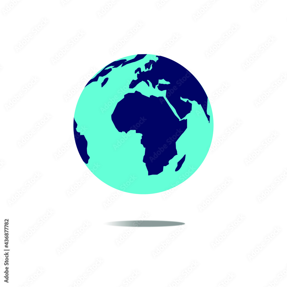 Earth. Planet. On white background. vector.