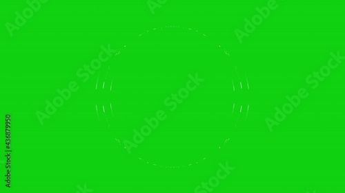 Green Screen Background. HUD element digital - pending loading screen - loop with loopable segments - circular white on black background