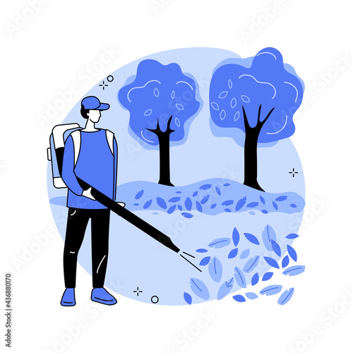 Fall clean-up abstract concept vector illustration.