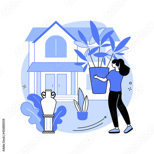 Seasonal planters abstract concept vector illustration.