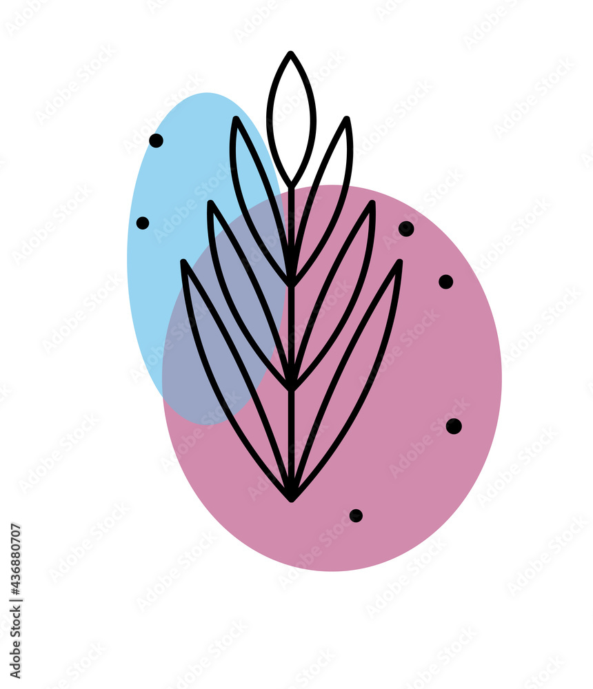 Set of abstract plants.Silhouette.Collection hand drawn, botanical and healing isolated plants.Herbs design template.Twigs and leaves with abstract colorful forms Set of abstract plants.Silhouette.Collection hand drawn, botanical and healing isolated plants.Herbs design template.Twigs and leaves with abstract colorful forms