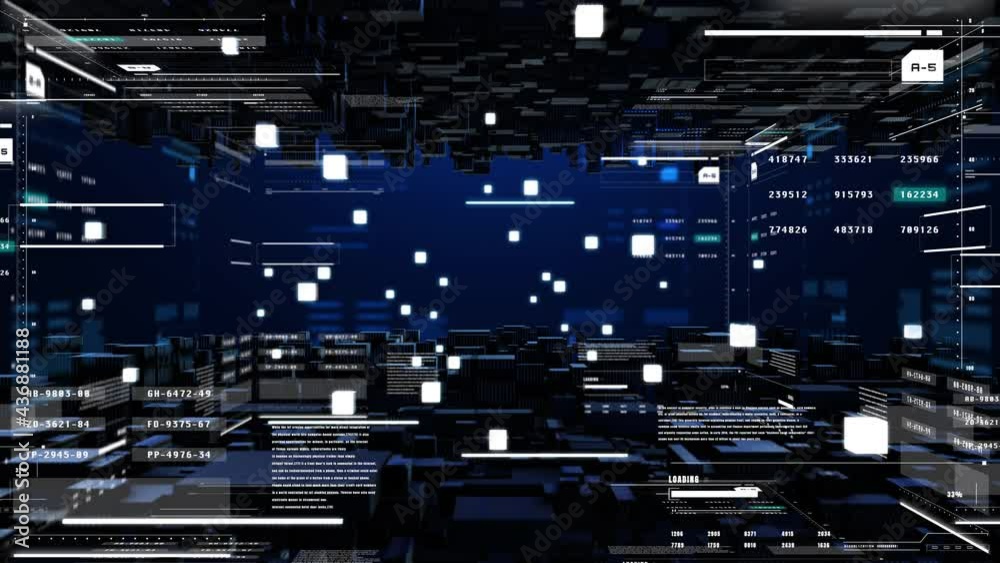 HUD Virtual 3D Cubic Element Mystery Landscape Virtual Technology Monitor Dashboard. HUD Virtual 3D Cubic Element Mystery Landscape Virtual Technology Monitor Dashboard.