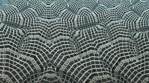 Abstract 3D fractal background with recursive geometric structures and shapes.