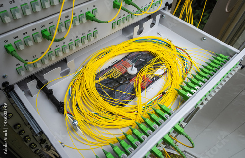 Konstfotografi Optical Distribution Frame with Fibre Optic Splice Tray