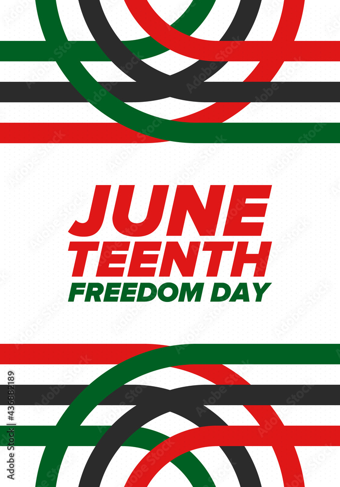 Obraz premium Juneteenth Independence Day. Freedom or Emancipation day. Annual american holiday, celebrated in June 19. African-American history and heritage. Poster, greeting card, banner and background. Vector