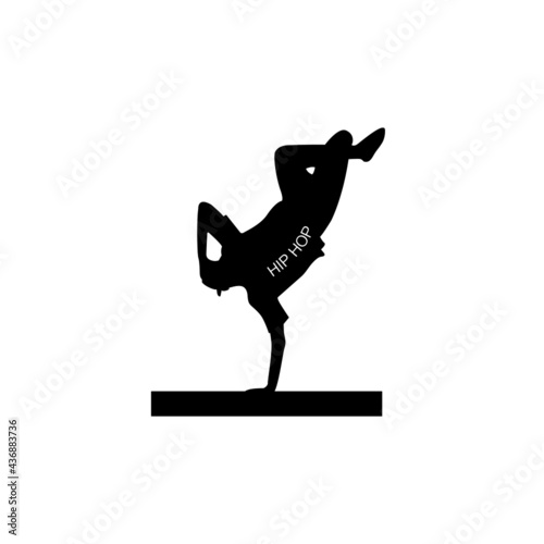 vector dancer hip hop B boy in black design logo illustration