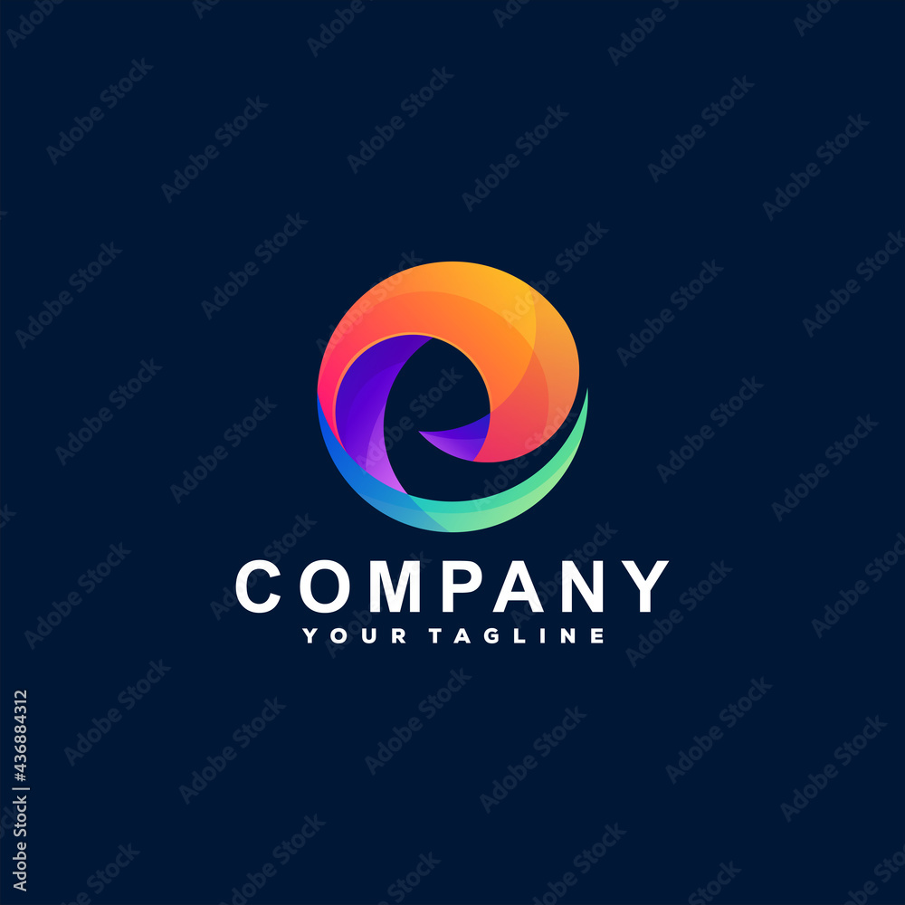 abstract circle gradient logo design abstract circle gradient logo design
