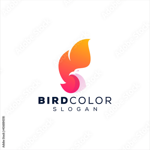 phoenix bird gradient logo design