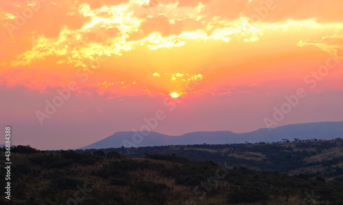 Sunset in mountains KwaZulu-Natal, South Africa