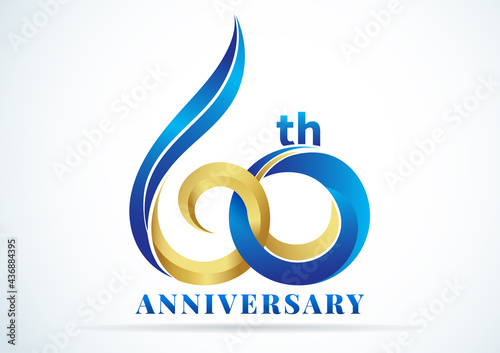 60 Years Anniversary,anniversary emblems 60 in anniversary concept template design 