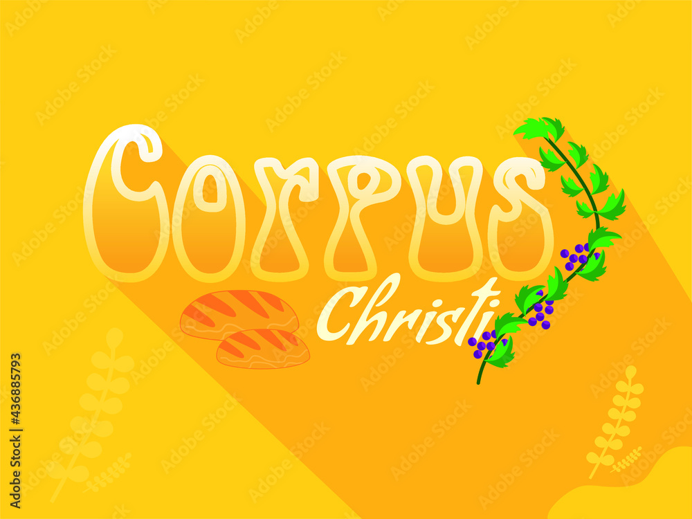 Corpus Christi Catholic religious holiday greeting card