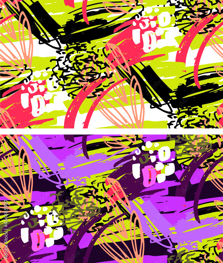 Obraz premium Abstract pattern background. Creative doodle art seamless pattern with different shapes and textures. Collage. Vector