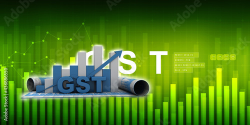 3d rendering Stock market online business concept. business Graph