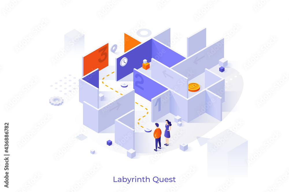 Obraz premium Isometric Vector Illustration For Website