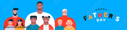 Father's Day web page template diverse dad family