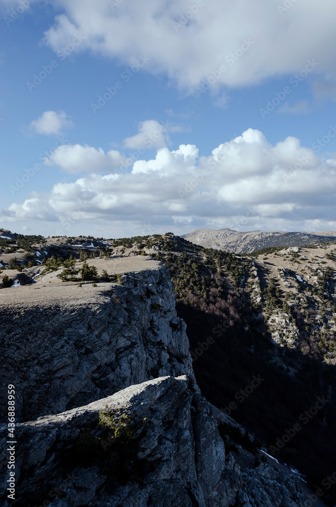 CRIMEA, ROMAN COSH: Scenic landscape view of the rocky mountains CRIMEA, ROMAN COSH: Scenic landscape view of the rocky mountains