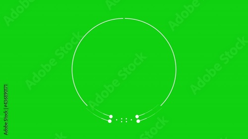 Green Screen Background. spinning circles abstract HUD user interface, Animation of HUD Heads up display