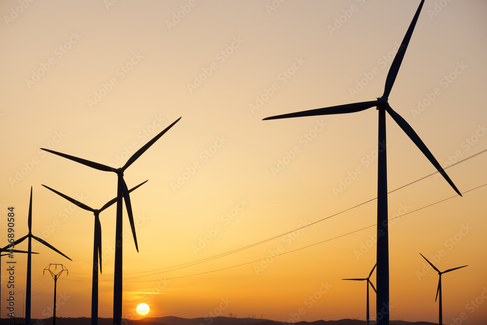 Fototapeta premium Wind turbines for electric production