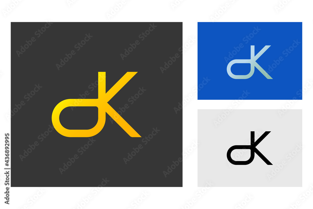 Letter DK logo creative template. Symbol Isolated on 3 Background. Design Vector Template Element. Letter DK logo creative template. Symbol Isolated on 3 Background. Design Vector Template Element.