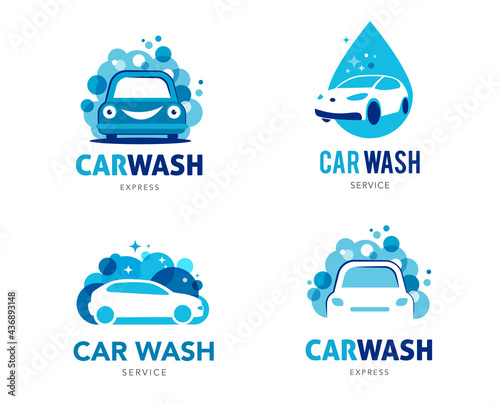 Car wash set of logos, icons and elements 