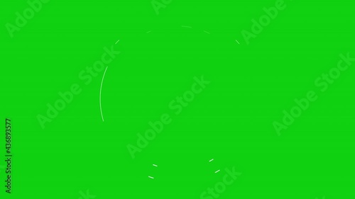 Green Screen Background. spinning circles abstract HUD user interface, Animation of HUD Heads up display
