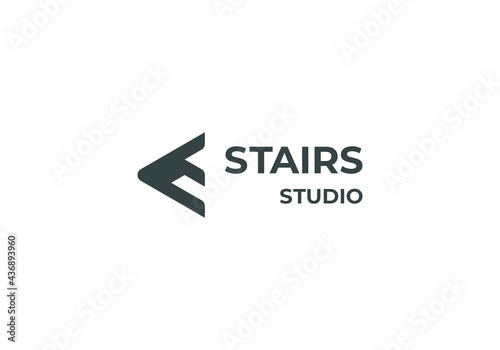 stairs studio logo vector icon
