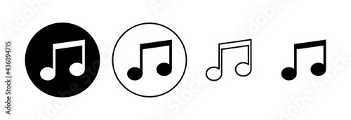 Music icon set. note music icon vector