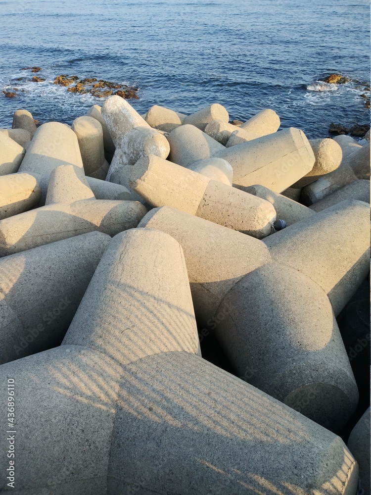 Fototapeta premium breakwater on the beach